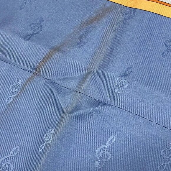 Auth HERMES - Blue Gray Beige Multi Silk Scarf - Picture 7 of 8